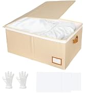 Lukeline Wedding Dress Storage Box, Wedding Dress Preservation Box with Lid, Foldable Acid-Free O...