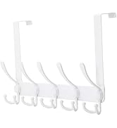 Dseap 5 Tri Over The Door Clothes Hanger and Towel Rack, Heavy Duty White