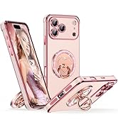 Silverback for iPhone 17 Pro Max Case with Stand, Rotatable Ring Holder & Makeup Mirror, Women Gi...