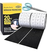 20Ft x 4 Inch Hook and Loop Strips with Adhesive,Double Rolls of Heavy Duty Self Adhesive Tape wi...