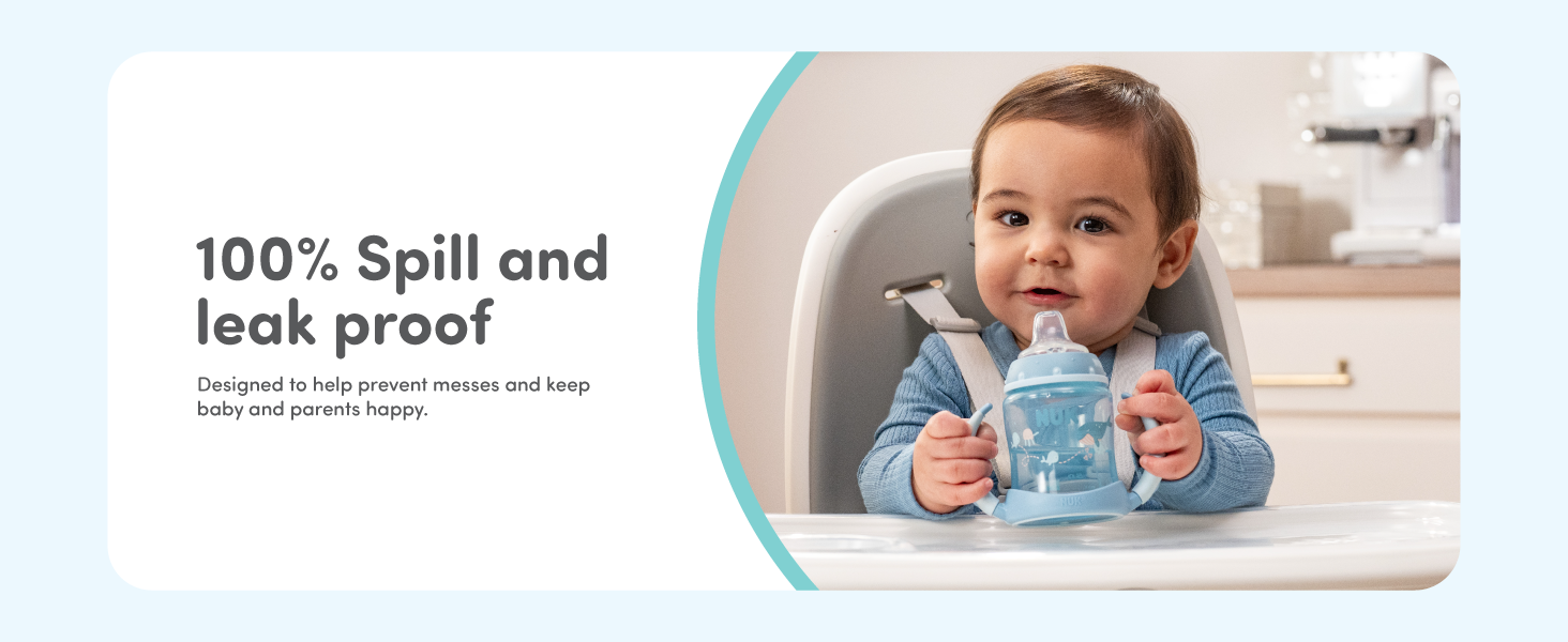 nuk first choise learner cup soft spout spill leak proof mickey mouse bpa free 6 months easy grip