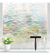 rabbitgoo Window Privacy Film with Installation Tools, Stained Glass Window Film Rainbow Prism De...
