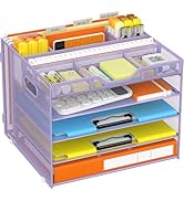 Docnest 5 Tier Letter Tray with Hanging File Organizer-Mesh Desk Organizer-Desktop Storage Box Bu...
