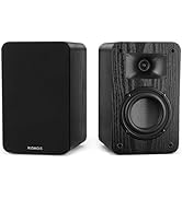 RIOWOIS Passive Bookshelf Speakers for Record Player, Stereo Speakers with 4 Inch Woofer and Silk...