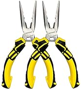 6.5“ Needle Nose Pliers,BOOSDEN 2 Pack, Long Nose Pliers,Spring Loaded Needle Nose Pliers