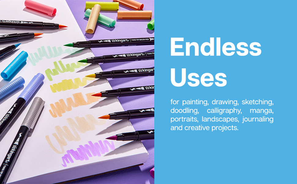 PRO Twin-Tip Brush Pens 24 Colors
