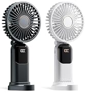 GOCKERA 2 Pack Portable Fan, 4200mAh Battery Operated Fan, 5 Speeds&Digital Display, 180° Foldabl...