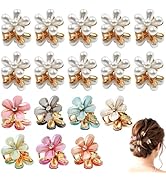 17 pcs lyfLux Hair Accessories: Mini Pearl Flower Clips and Hair Clips for Girls, Women's Hair De...