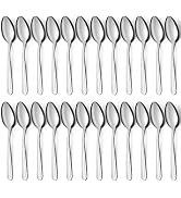 BEWOS 24 Pieces Spoons Set - 7.5 Inchs Spoons Silverware, Stainless Steel Spoon, Dinner Spoon, Di...