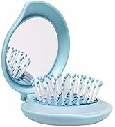 Arthaxi Mini Hair Brush with Mirror for Purse, Travel Hairbrush for Teen Girls, Small Compact Mir...