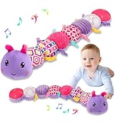 Baby Stuffed Animal Toys for 0-6 6-12 Months, Baby Musical Caterpillar Tummy Time Toys for Babies...