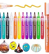 Acrylic Paint Pens Markers, ZSCM 12 Colors Rocks Painting Marker Pens, for Easter Eggs, Kids Adul...