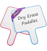 2Pcs Dry Erase Paddles: Handheld Whiteboard with Handle - Double Sided Small Dry Erase Board for ...