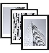 ELSKER&HOME 18x24 Poster Frame Black 3 Pack, Display Pictures 16x20 with Mat or 18x24 Photos with...