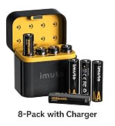 3000mWh 8 Pack Rechargeable AA Lithium Batteries