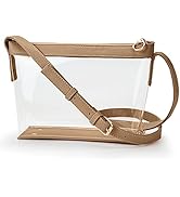 KALIDI Clear Bag Stadium Approved Crossbody Purse Zipper Shoulder Bag Vegan Leather Trim Sports C...
