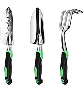 ZUZUAN Garden Tool Set, 3 Pack Aluminum Heavy Duty Gardening Kit Includes Hand Trowel, Transplant...