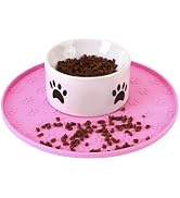 Silicone Pet Food Mat - Waterproof Dog Food Bowl Mat Cat Feeding Mat Thicker Pet Placemat Eating ...