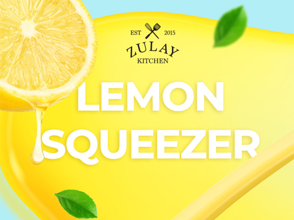 Zulay Kitchen metal lemon squeezer for lemons and limes, durable handheld citrus press