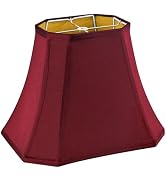 GO&SO Burgundy Lamp Shade Square Cut Corner for Table Lamp and Floor Lamp, 8x14x11 Inch Medium Na...