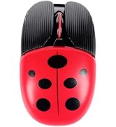 Gabongcui Ladybug Pattern Wireless Mouse Red