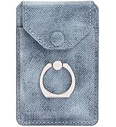 YUNCE Cell Phone Card Holder RFID Ring Stand Stick on Wallet Card Holder for Back of Phone for iP...