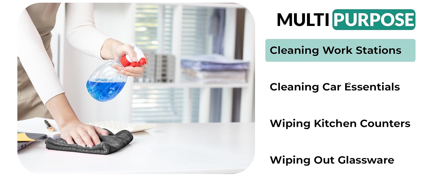 ZUPERIA cleaning cloths, 100% Cotton terry cleaning towels, highly absorbent, home and office use