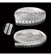 6 Yards Pearl Adhesive Rhinestones, Bling Rhinestone Strips Pearl Stickers Rhinestone Trim, Resin...