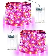 BrizLabs Halloween Fairy Lights, 2 Pack 20.34ft 60 LED Purple Orange Halloween String Lights, 2 M...