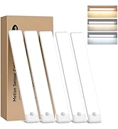YLXS 11.8 inch Motion Sensor Under Cabinet Light, 3 Color Temperature Dimmable Rechargeable Magne...