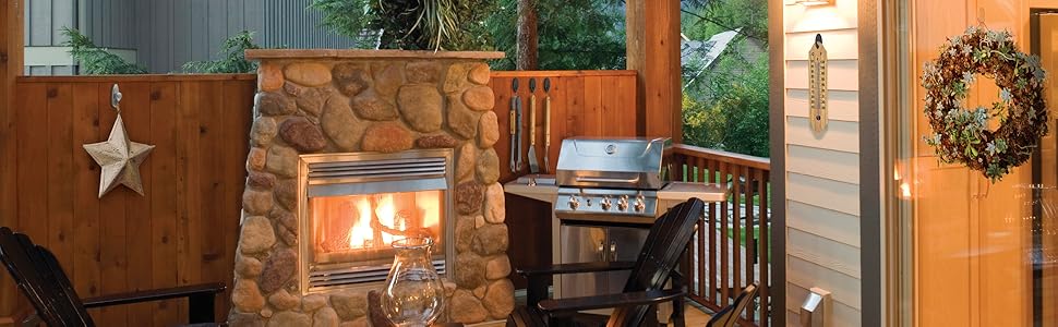 Command Brand outdoor hooks used on patio hanging a wreath, grilling utensils, thermometer and star