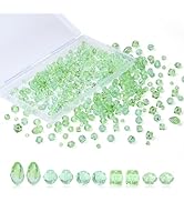 XIANNVXI 800 Pcs Green Glass Beads for Jewelry Making Assorted Crystal Beads with Box Glass Beads...