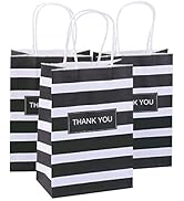 Ronvir 50Pcs Small Gift Bags with Thank You,5.25x3.25x8 Inch Kraft Paper Bags With Handles Bulk f...