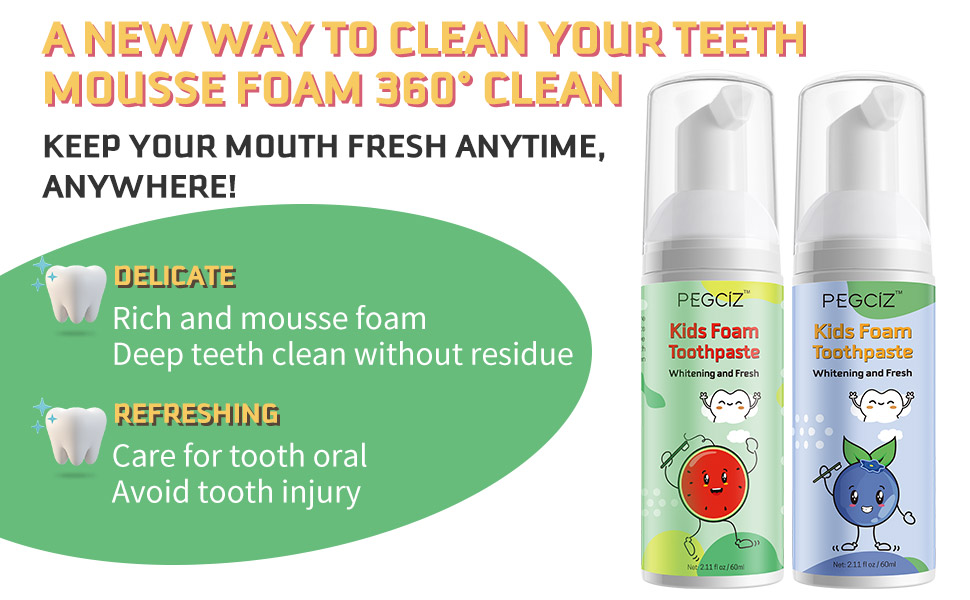 foam toothpaste kids