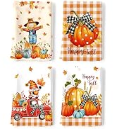 Arquiel Fall Thanksgiving Gnome Pumpkin Tea Towels, Cotton Kitchen Towel 18.9 × 27.5 Inch, Quick ...