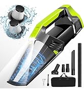 Handheld Vacuum Cordless Car Vacuum Portable with LED Light, High Power Suction, Lightweight Rech...