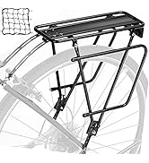 Rear Bike Rack,Bike Cargo Rack,Bicycle Pannier Rack with Reflector and Cargo Net,Height Adjustabl...