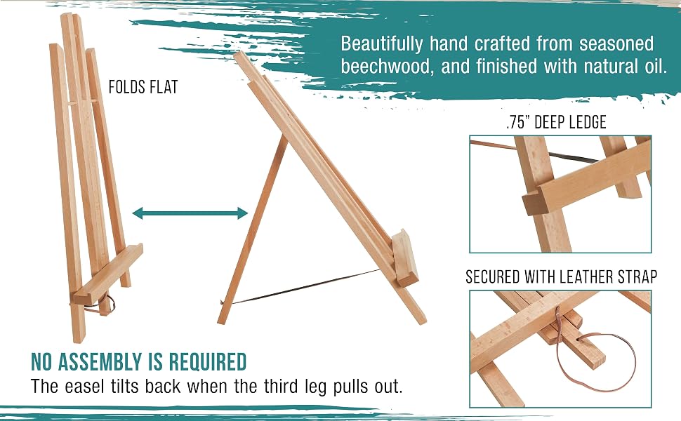 US Art Supply Wooden Tabletop A-Frame Easel