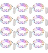 Minetom 12 Pack Pastel Fairy Lights Battery Operated String Lights - 7ft 20 LED Waterproof Short ...