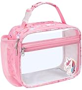 BrainyBees Clear Lunch Bag for Kids - Reusable Clear Lunch Box Clear Snack Bag Heavy Duty Transpa...