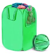 HOUSE AGAIN Upgraded Polyester Pop Up Laundry Hamper, Collapsible Laundry Baskets with Durable Ha...