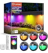 Lumary 12-24V Smart Low Voltage Deck Lights with Hub, 4Inch RGB+CCT Outdoor Privacy Fence Lights,...