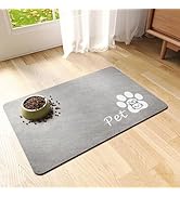 Dog Cat Feeding Mat-Absorbent Pet Bowl Mat for Food and Water, Quick Dry Water Dispenser Mat for ...