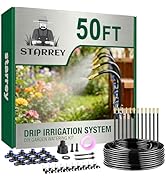 Starrey Drip Irrigation System, 2026-Upgrade 50Ft 1/4" Garden Watering System with 12 Pcs 360° Ad...