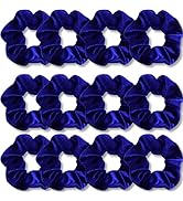 IVARYSS Royal Blue Scrunchies, Premium Velvet Soft Hair Scrunchy, Solid Colors Thick Elastic Band...