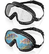 Aegend Swim Goggles for Adult Youth - 2 Pack Wide View Anti-Fog Anti-UV Swimming Goggles for Men ...