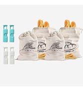 Bread Bag, 4 Pieces Linen Bread Bags for Homemade Bread Container, 17.3 ×11.6 Inches Unbleached &...