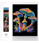 DIAMOND DOTZ Neon Flock Mushrooms Diamond Painting Kits for Adults - Colorful Diamond Art Kits a ...