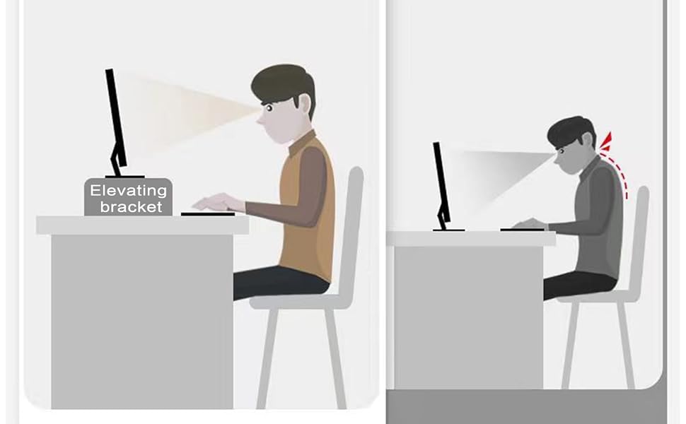 Acrylic riser promotes good posture with 5 inches elevation, match your eye level