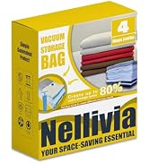 4 Mega Jumbo XXL Vacuum Storage Bags with Pump (47x35in), Supersized Compression Space Saver for ...